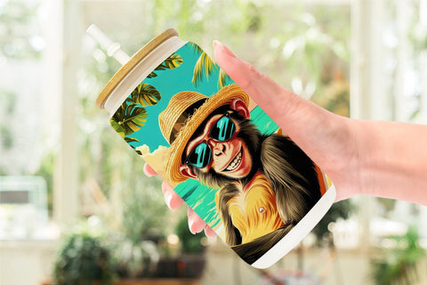 Glass Can Monkey in Summer Sublimation artnoy 
