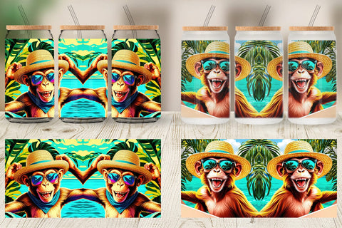 Glass Can Monkey in Summer Sublimation artnoy 