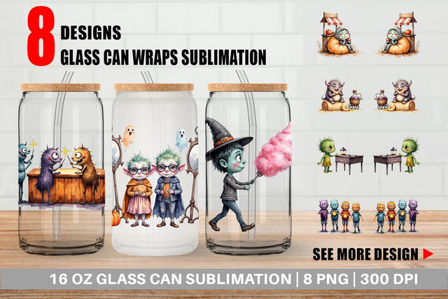 Glass Can Monster Night Market Sublimation artnoy 