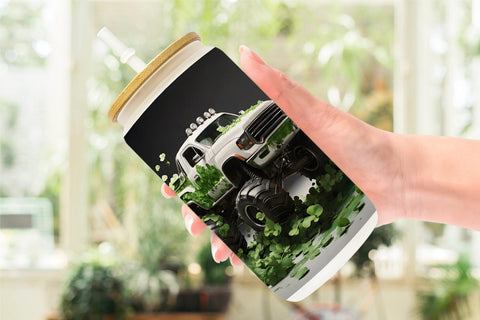 Glass Can Monster Truck Shamrocks Sublimation artnoy 