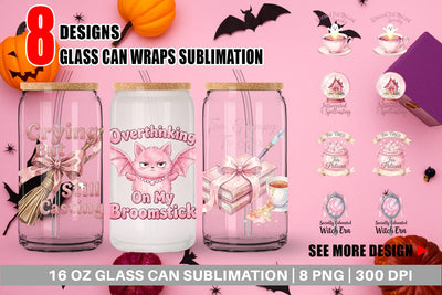 Glass Can Moody Coquette Spell Watercolor Sublimation artnoy 