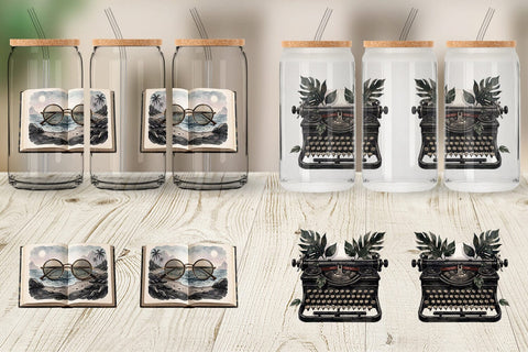 Glass Can Moody Dark Academia Beach Read Sublimation artnoy 