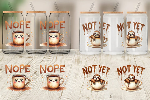 Glass Can Morning Grump Coffee Sarcastic Quotes Sublimation artnoy 