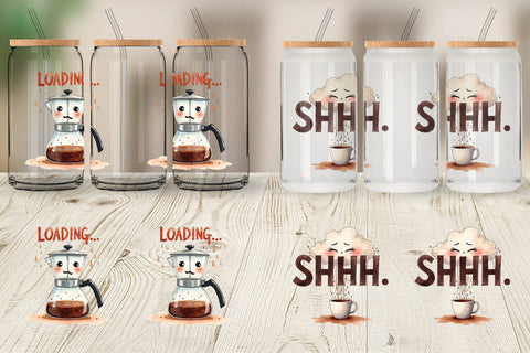 Glass Can Morning Grump Coffee Sarcastic Quotes Sublimation artnoy 