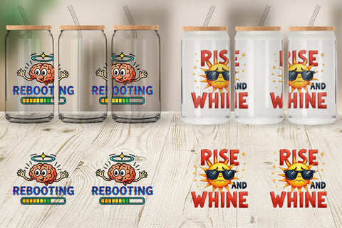 Glass Can Morning Resurrection Caffeinated Chaos Quotes Sublimation artnoy 