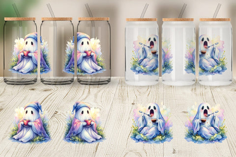 Glass Can Morning Routine Coffee Ghost Sublimation artnoy 
