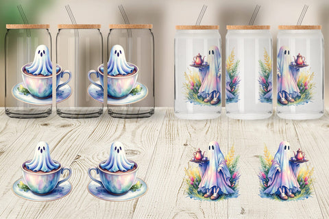 Glass Can Morning Routine Coffee Ghost Sublimation artnoy 