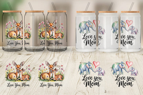 Glass Can Mother’s Day Animal Sublimation artnoy 