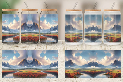 Glass Can Mountain Landscape SVG artnoy 