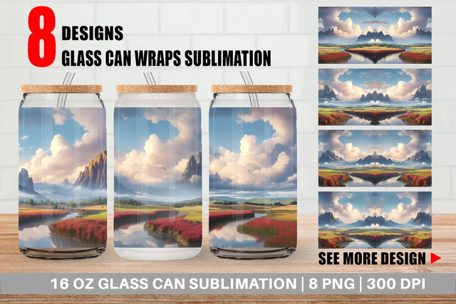 Glass Can Mountain Landscape SVG artnoy 