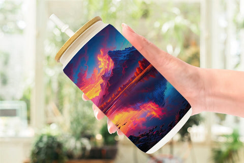 Glass Can Mountains and Lake Sublimation artnoy 