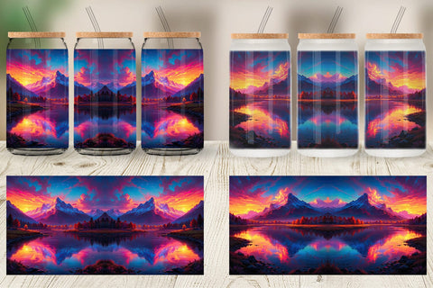 Glass Can Mountains and Lake Sublimation artnoy 