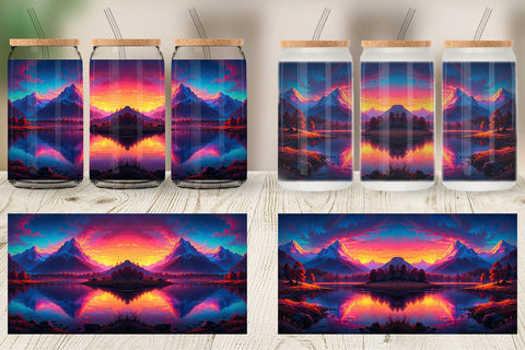 Glass Can Mountains and Lake Sublimation artnoy 