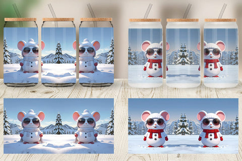 Glass Can Mouse Christmas Sublimation artnoy 