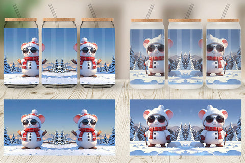 Glass Can Mouse Christmas Sublimation artnoy 