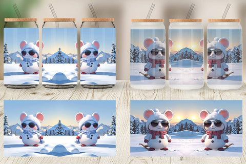 Glass Can Mouse Christmas Sublimation artnoy 
