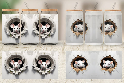 Glass Can Mouse in Wall Sublimation artnoy 