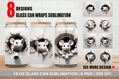 Glass Can Mouse in Wall Sublimation artnoy 