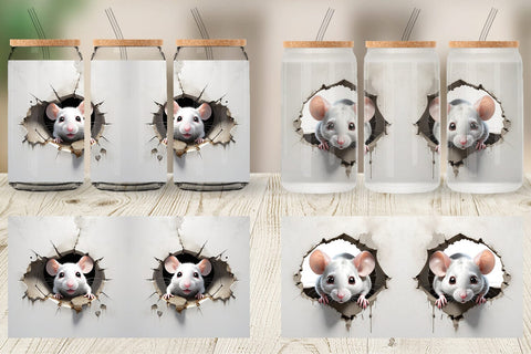 Glass Can Mouse in Wall Sublimation artnoy 
