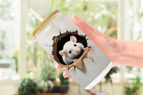 Glass Can Mouse in Wall Sublimation artnoy 
