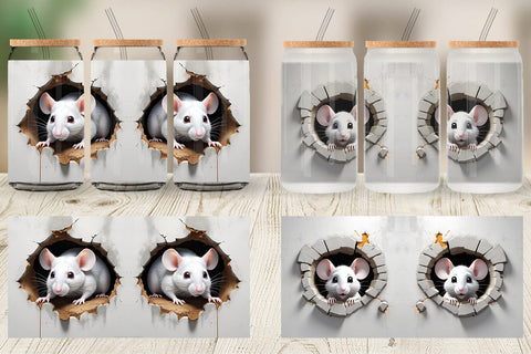 Glass Can Mouse in Wall Sublimation artnoy 