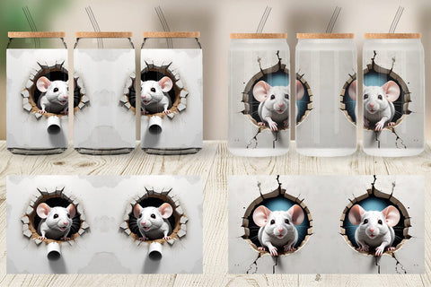 Glass Can Mouse in Wall Sublimation artnoy 
