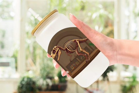 Glass Can Museum Dino Skeleton Sublimation artnoy 