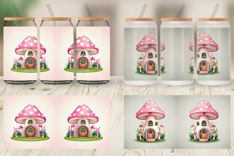 Glass Can Mushroom House Sublimation artnoy 