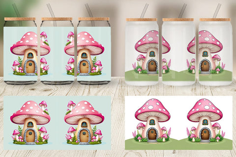 Glass Can Mushroom House Sublimation artnoy 