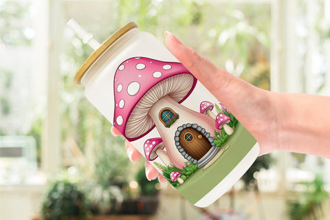 Glass Can Mushroom House Sublimation artnoy 