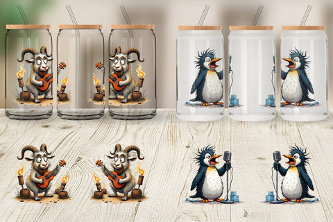 Glass Can Music Critters Sublimation artnoy 