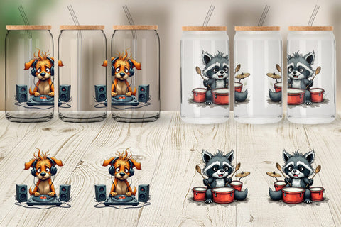 Glass Can Music Critters Sublimation artnoy 