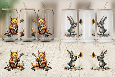 Glass Can Music Critters Sublimation artnoy 