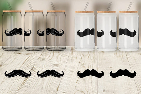 Glass Can Mustache Sublimation artnoy 