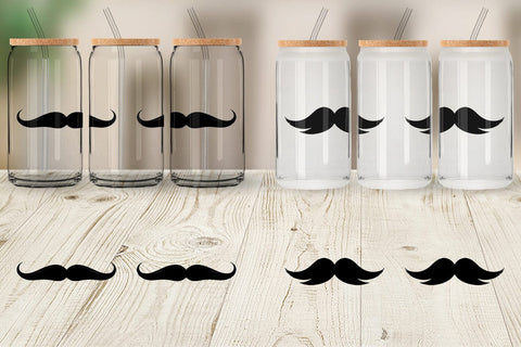 Glass Can Mustache Sublimation artnoy 