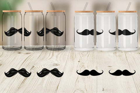 Glass Can Mustache Sublimation artnoy 
