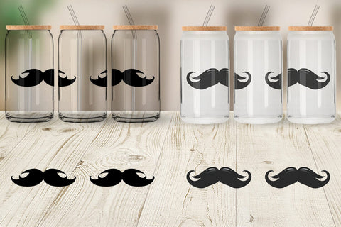 Glass Can Mustache Sublimation artnoy 
