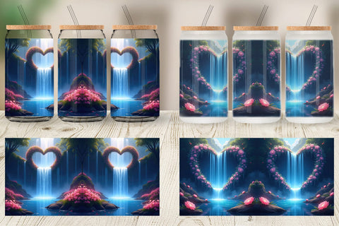 Glass Can Mystic Waterfall Sublimation artnoy 