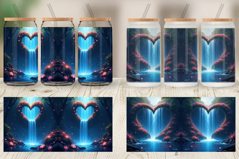 Glass Can Mystic Waterfall Sublimation artnoy 