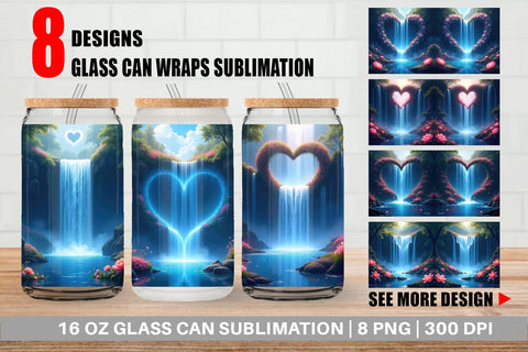 Glass Can Mystic Waterfall Sublimation artnoy 