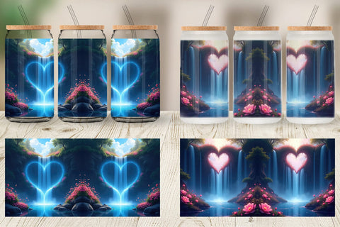 Glass Can Mystic Waterfall Sublimation artnoy 