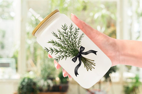 Glass Can Mystical Macabre Yule Watercolor Sublimation artnoy 