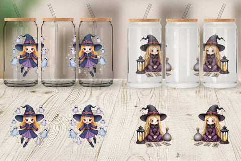 Glass Can Mystical Witch Dolls Sublimation artnoy 