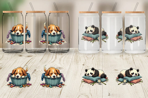 Glass Can Nap Chaos Critters Sublimation artnoy 