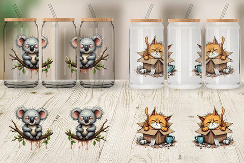 Glass Can Nap Chaos Critters Sublimation artnoy 
