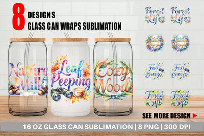 Glass Can Nature Forest Coffee Quotes Sublimation artnoy 