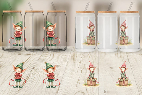 Glass Can Naughty Elves Sublimation artnoy 