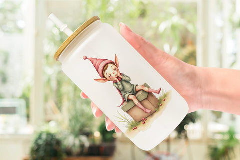 Glass Can Naughty Elves Sublimation artnoy 