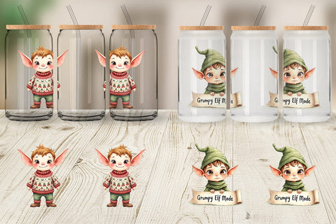 Glass Can Naughty Elves Sublimation artnoy 