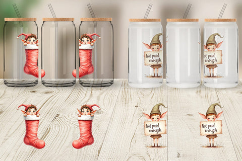 Glass Can Naughty Elves Sublimation artnoy 